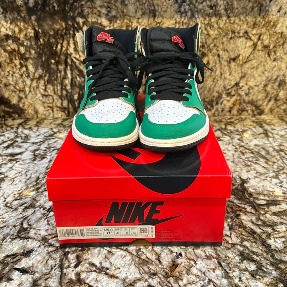 Lucky green/black-white sail Jordan 1 high og (women’s) size 8.5